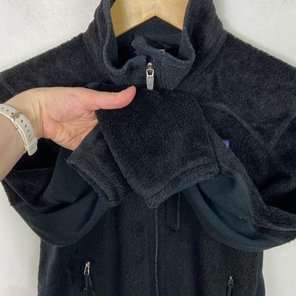 PATAGONIA Micro Fleece Full Zip‎ Synchilla Sweater Black Size Small Hiking Polar - Picture 3 of 9